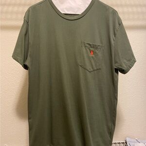 Men's Olive Green T-Shirt with Pocket
